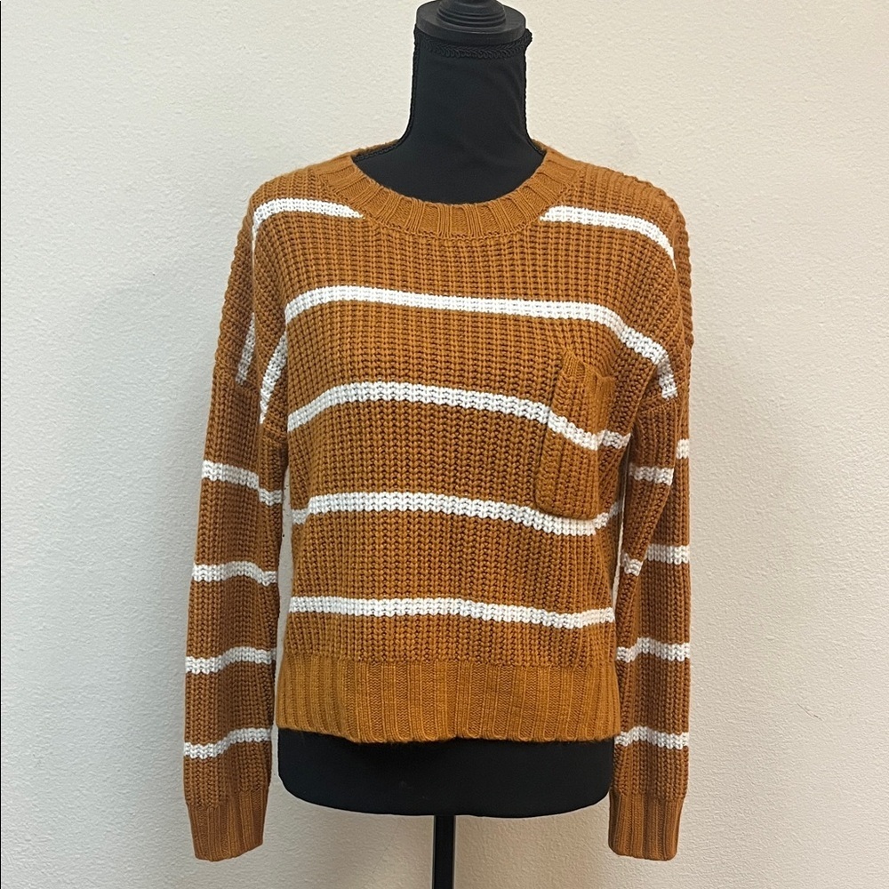 Hippie Rose Brown and White Striped Sweater